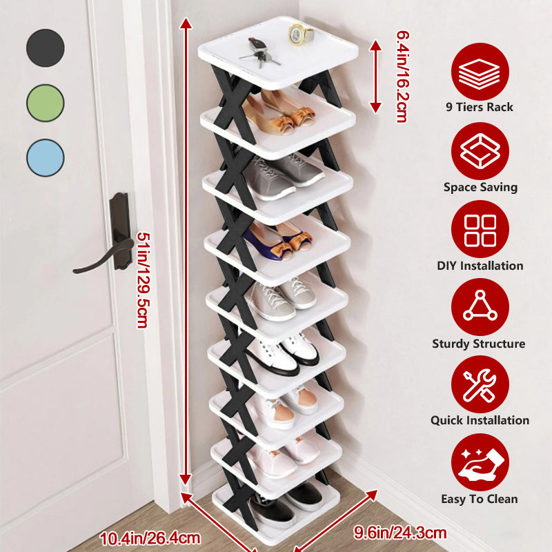 Multi-Tier Narrow Shoe Rack with Stackable Design and Tool-Free Assembly for Entryway detail image - detail view 21