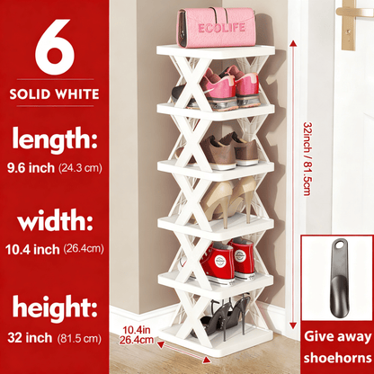 Multi-Tier Narrow Shoe Rack with Stackable Design and Tool-Free Assembly for Entryway detail image - detail view 22