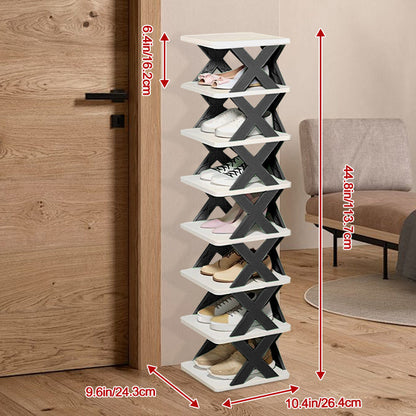 Multi-Tier Narrow Shoe Rack with Stackable Design and Tool-Free Assembly for Entryway detail image - detail view 27