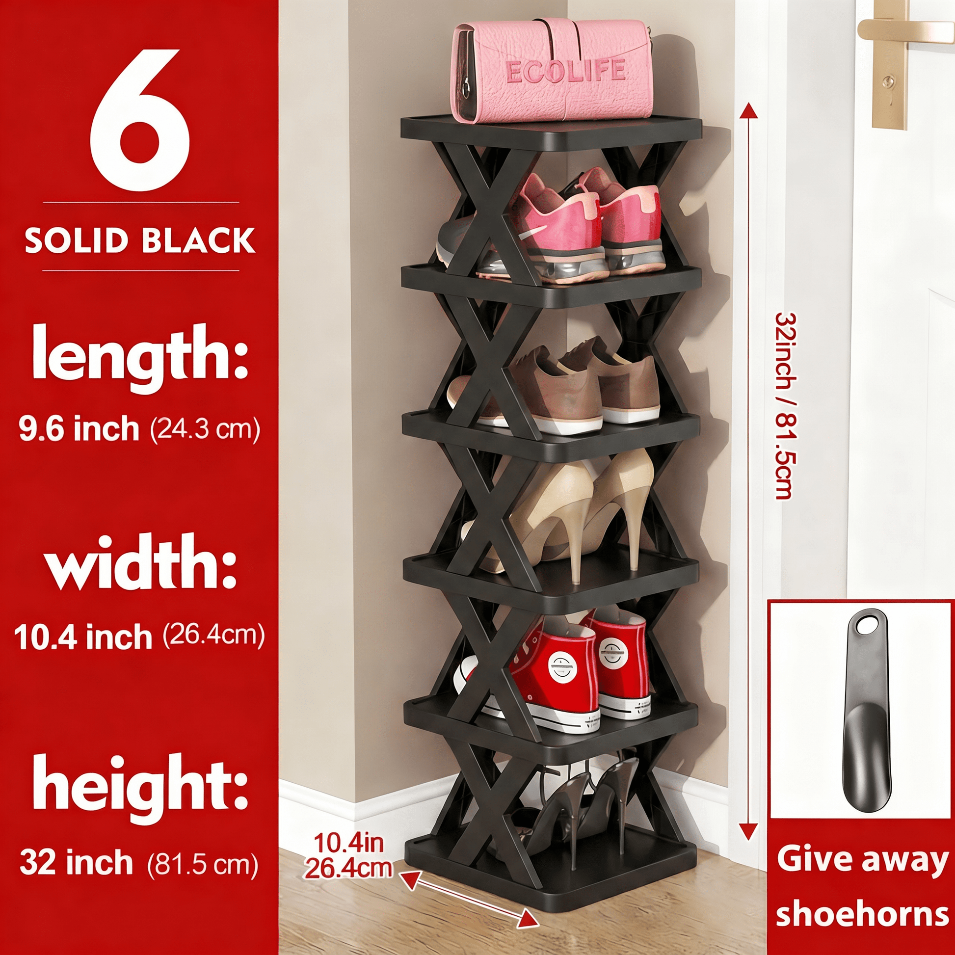 Multi-Tier Narrow Shoe Rack with Stackable Design and Tool-Free Assembly for Entryway detail image