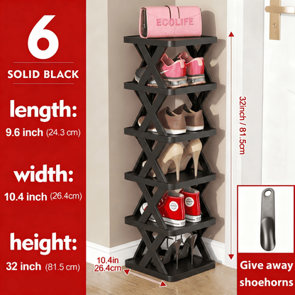 Multi-Tier Narrow Shoe Rack with Stackable Design and Tool-Free Assembly for Entryway detail image
