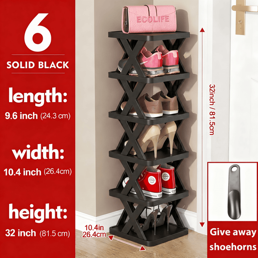 Multi-Tier Narrow Shoe Rack with Stackable Design and Tool-Free Assembly for Entryway detail image