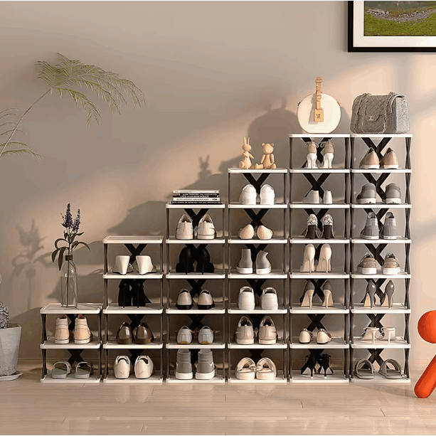 Multi-Tier Narrow Shoe Rack with Stackable Design and Tool-Free Assembly for Entryway detail image - detail view 6
