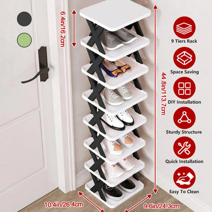 Multi-Tier Narrow Shoe Rack with Stackable Design and Tool-Free Assembly for Entryway detail image - detail view 8