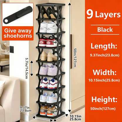 Shoe Organizer shown in the 9 Layers Of Black option