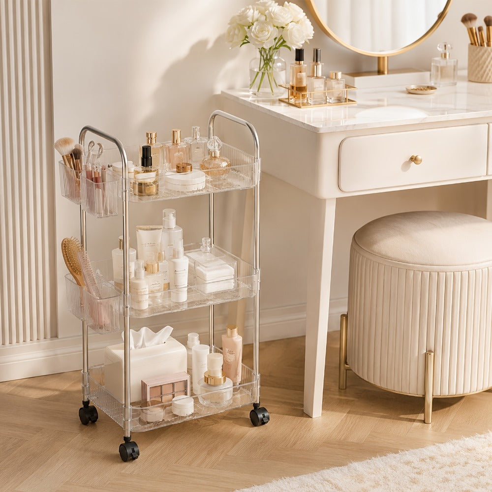Multi-Tier Rolling Storage Cart with Tool-Free Assembly for Bedroom detail image - detail view 10