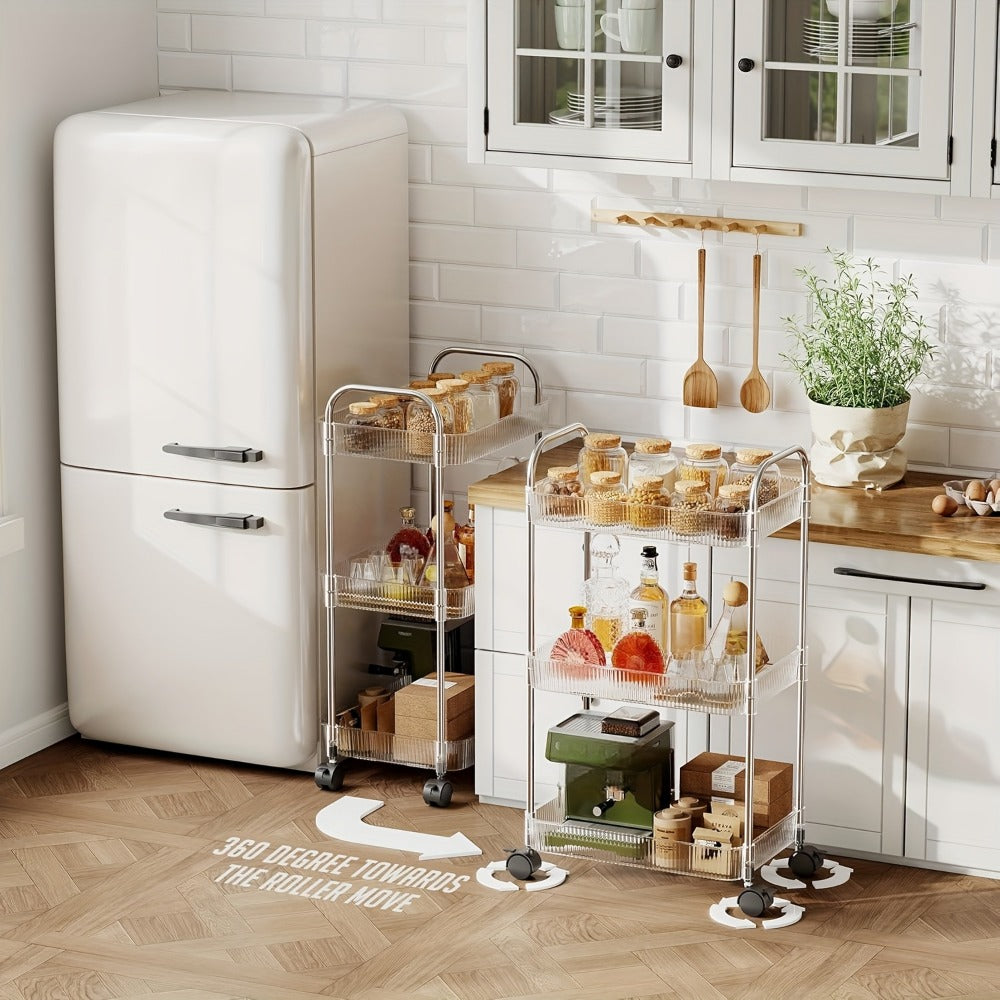 Multi-Tier Rolling Storage Cart with Tool-Free Assembly for Bedroom detail image - detail view 11