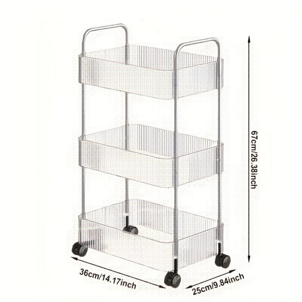 Multi-Tier Rolling Storage Cart with Tool-Free Assembly for Bedroom detail image - detail view 12