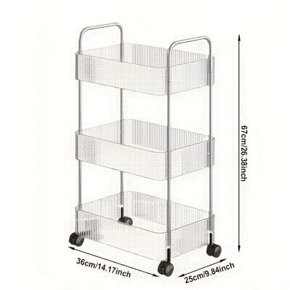 Multi-Tier Rolling Storage Cart with Tool-Free Assembly for Bedroom detail image - detail view 12