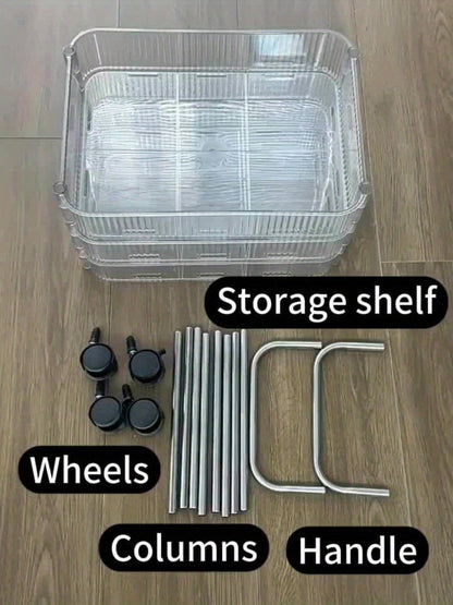 Multi-Tier Rolling Storage Cart with Tool-Free Assembly for Bedroom detail image - detail view 13