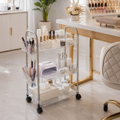 Multi-Tier Rolling Storage Cart with Tool-Free Assembly for Bedroom detail image