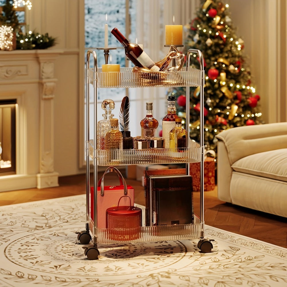 Multi-Tier Rolling Storage Cart with Tool-Free Assembly for Bedroom detail image - detail view 4