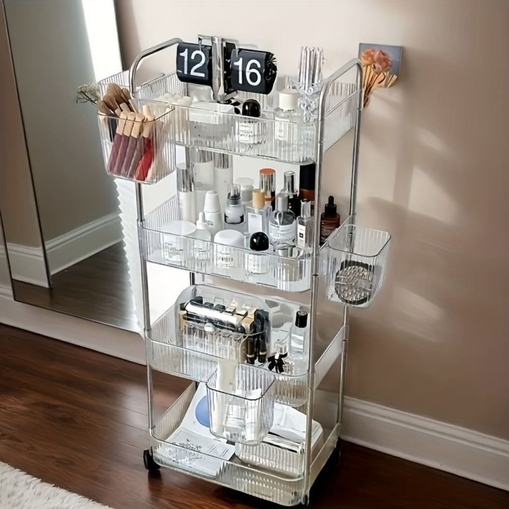 Multi-Tier Rolling Storage Cart with Tool-Free Assembly for Bedroom detail image - detail view 5