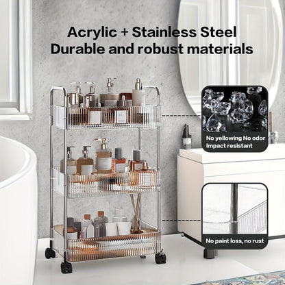 Multi-Tier Rolling Storage Cart with Tool-Free Assembly for Bedroom detail image - detail view 6