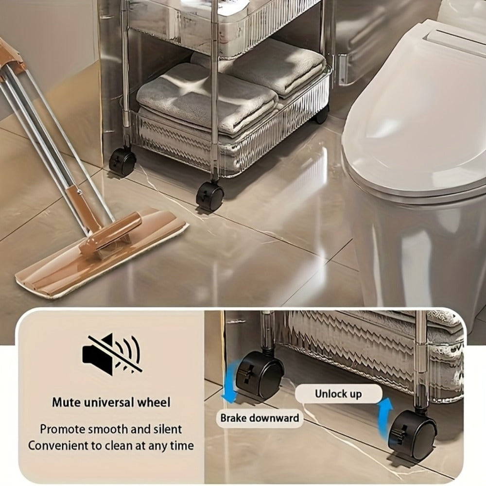 Multi-Tier Rolling Storage Cart with Tool-Free Assembly for Bedroom detail image - detail view 7
