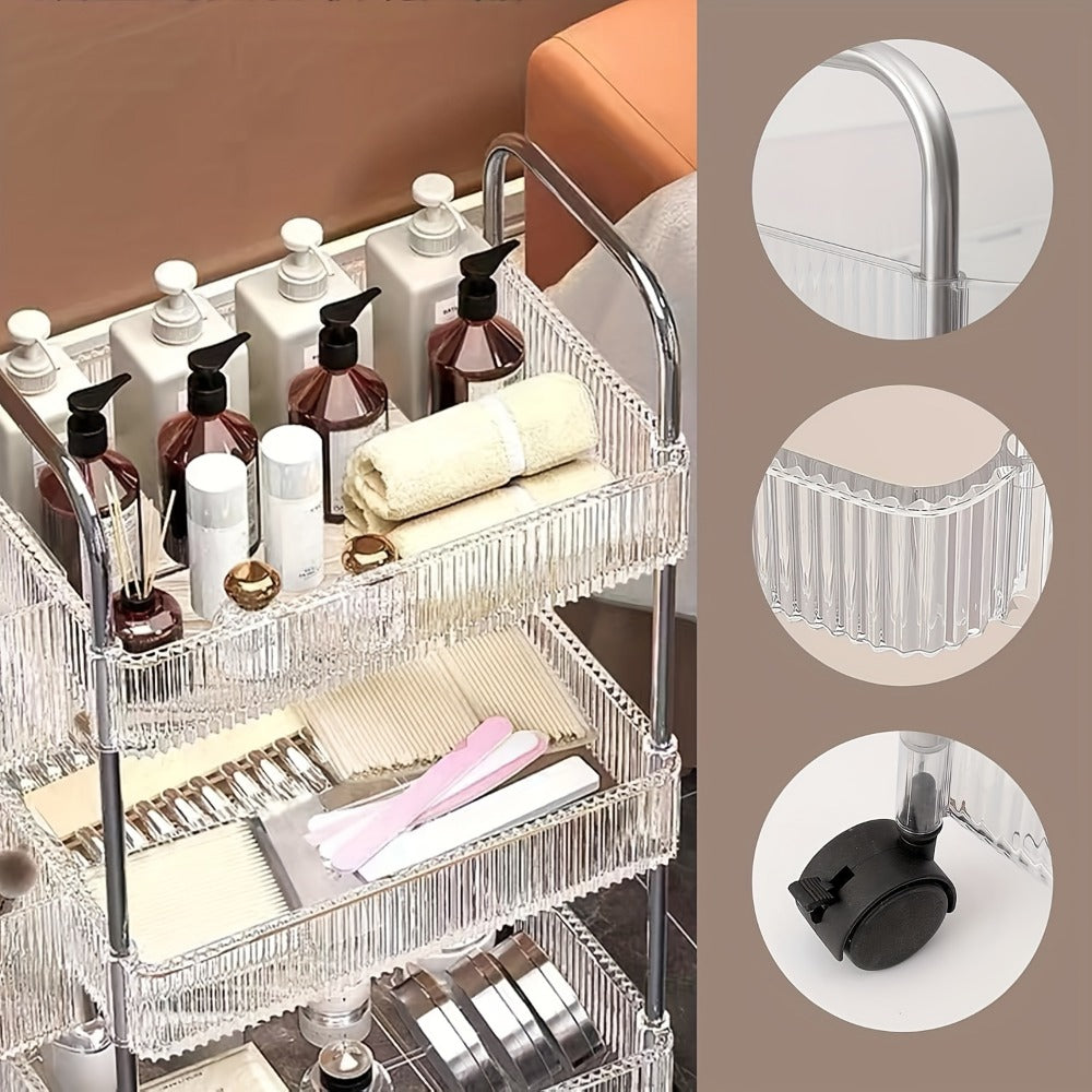 Multi-Tier Rolling Storage Cart with Tool-Free Assembly for Bedroom detail image - detail view 9