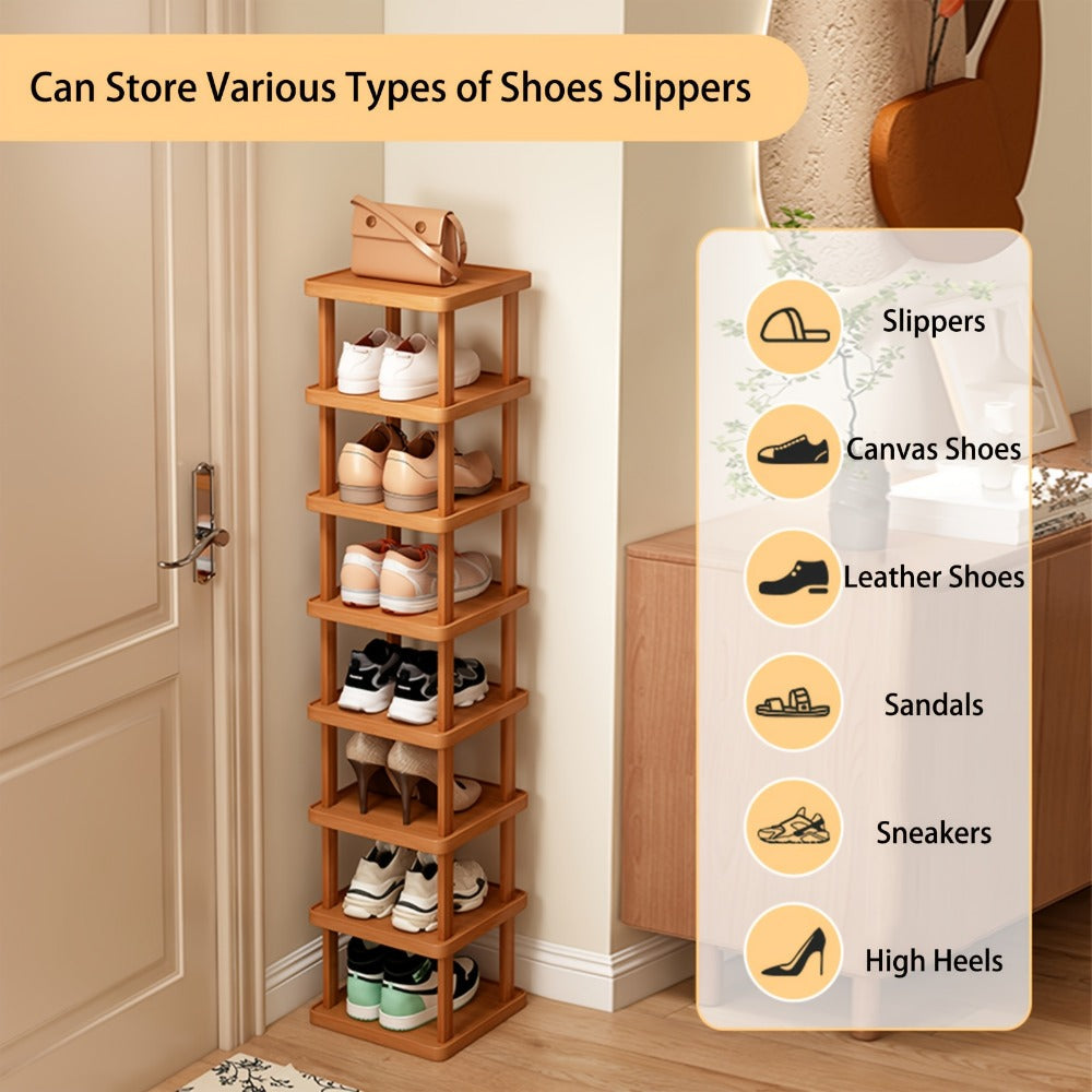 Multi-Tier Slim Shoe Rack with Stackable Design, Entryway Shoe Organizer detail image - detail view 6