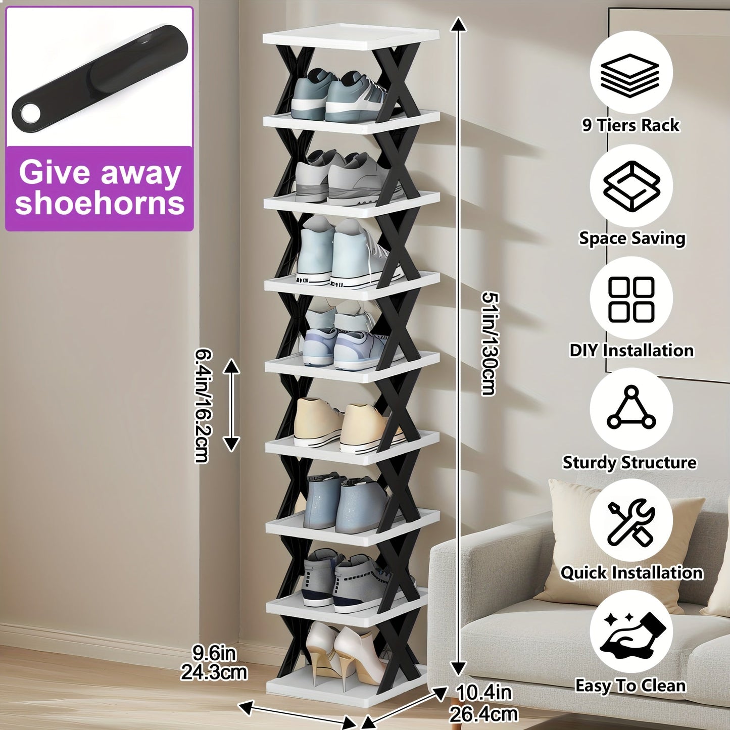 Shoe Rack shown in the 9 Layers Of Black option