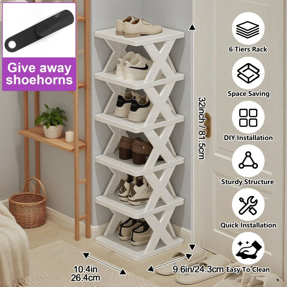 Multi-Tier Space-Saving Shoe Rack with Stackable Design for Organized Everyday Storage detail image - detail view 12