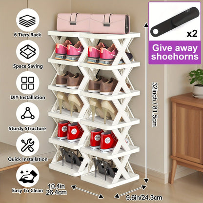 Multi-Tier Space-Saving Shoe Rack with Stackable Design for Organized Everyday Storage detail image - detail view 15