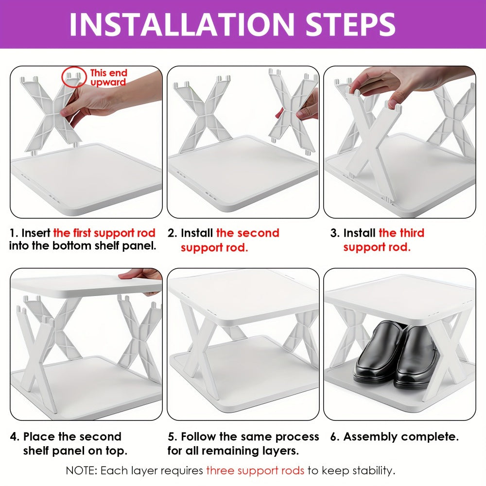Multi-Tier Space-Saving Shoe Rack with Stackable Design for Organized Everyday Storage detail image - detail view 20