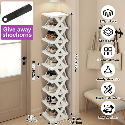 Shoe Rack shown in the Elegant White 9 layers option