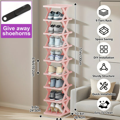 Shoe Rack shown in the Pink 9 Layers option