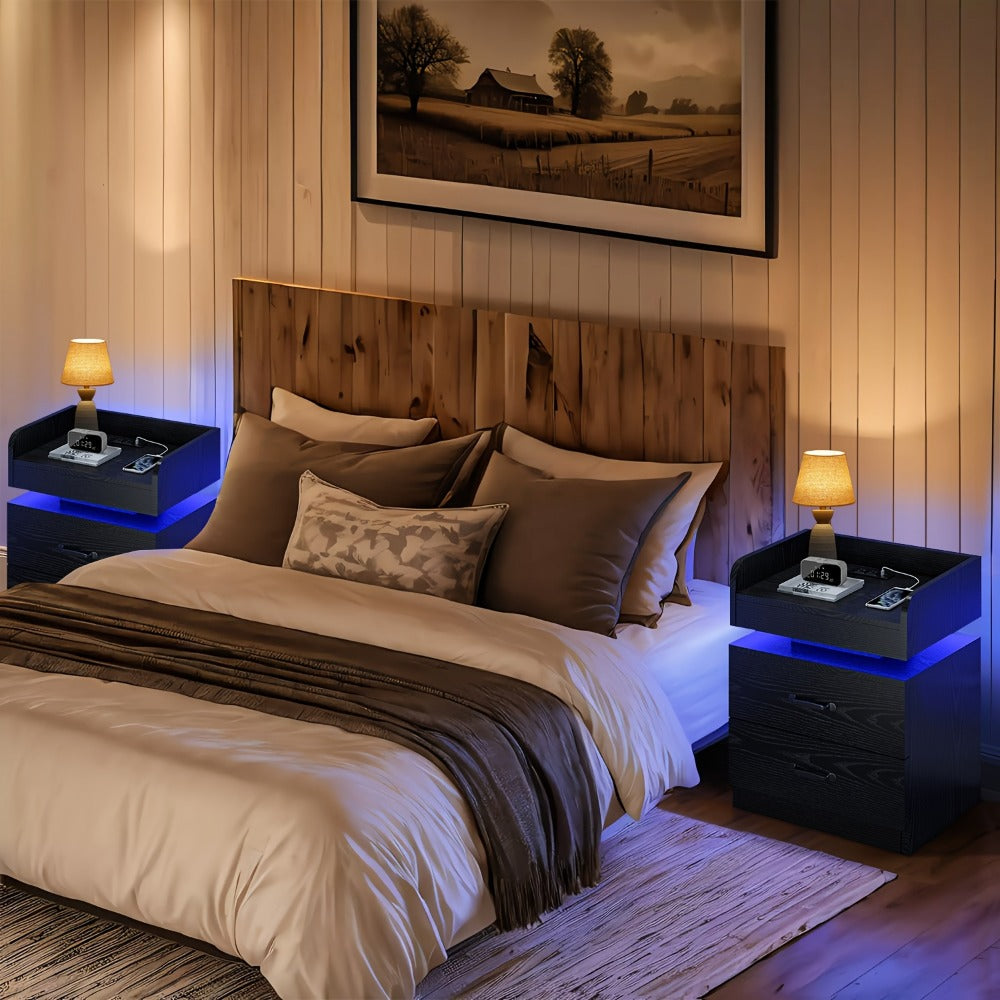 Narrow Nightstand with Charging Station and Side Table for Bedroom detail image - detail view 3