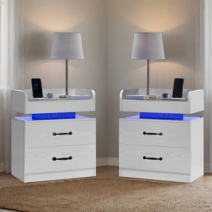 Narrow Nightstand with Charging Station and Side Table for Bedroom detail image - detail view 8