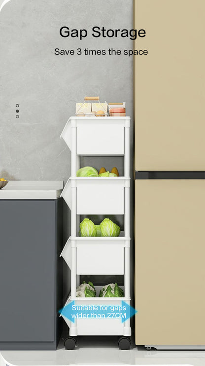 Narrow Rolling Carts And Storage Organizers with Locking Wheels and Secure Lid detail image - detail view 12