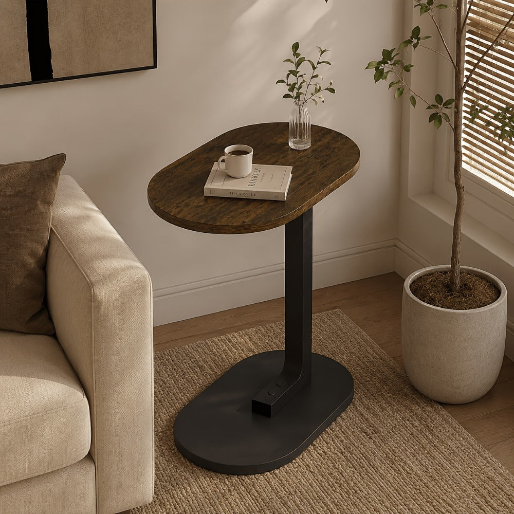 Narrow Round Side Table, Living Room End Table for Work, Display, and Everyday Use detail image - detail view 5