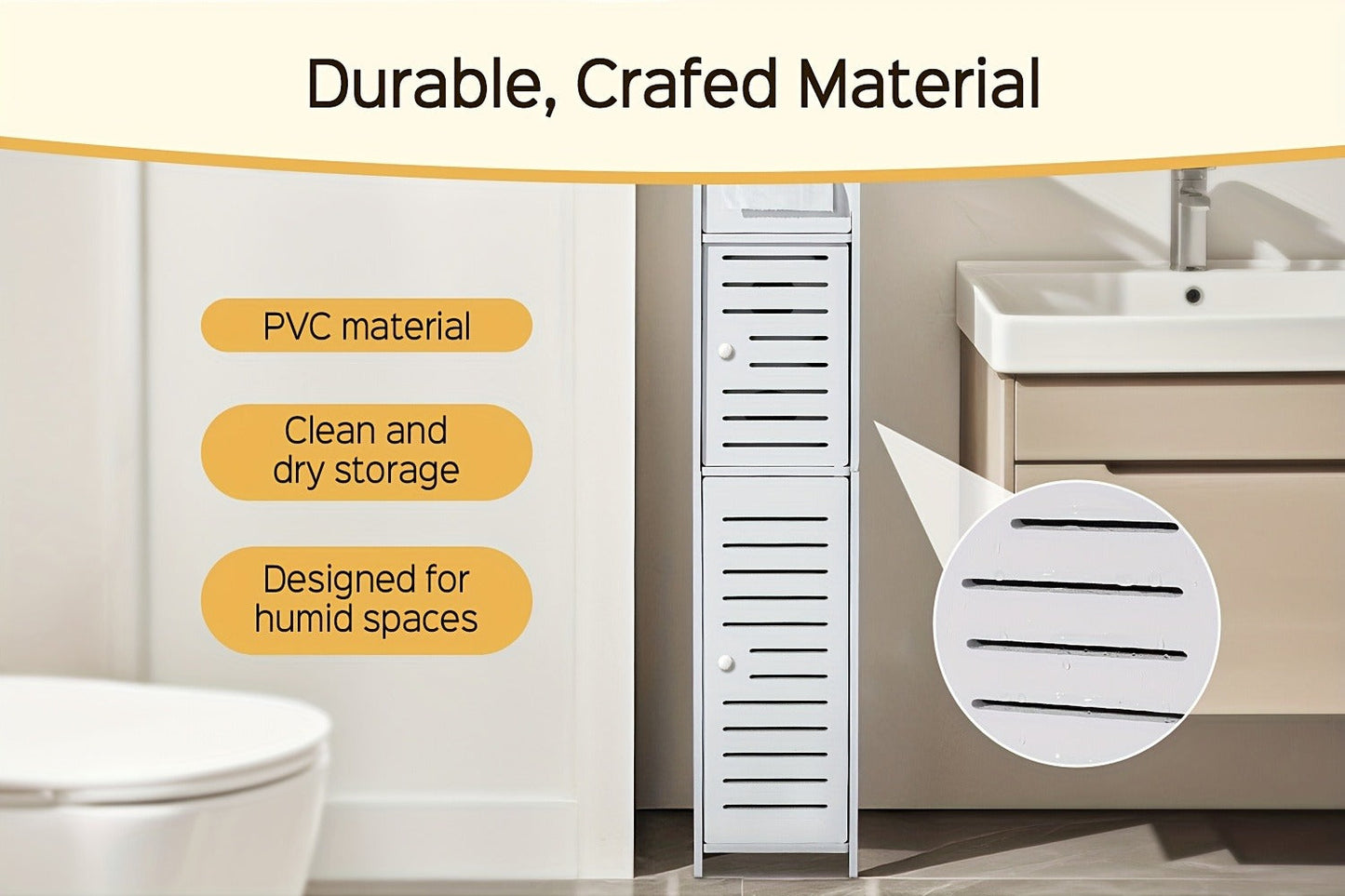 Narrow Slim Bathroom Cabinet for Organized Everyday Storage and Daily Home Use detail image - detail view 10