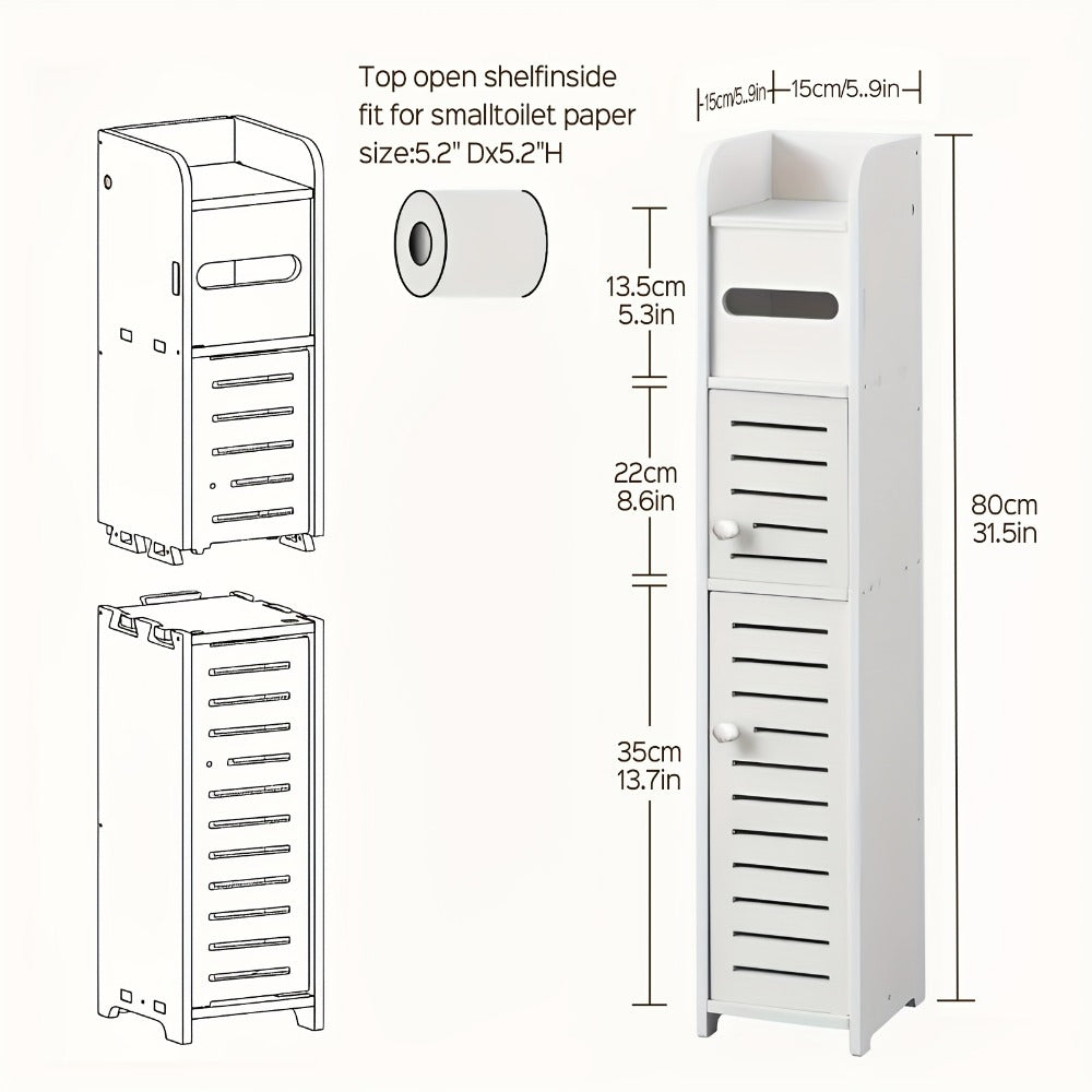 Narrow Slim Bathroom Cabinet for Organized Everyday Storage and Daily Home Use detail image - detail view 3