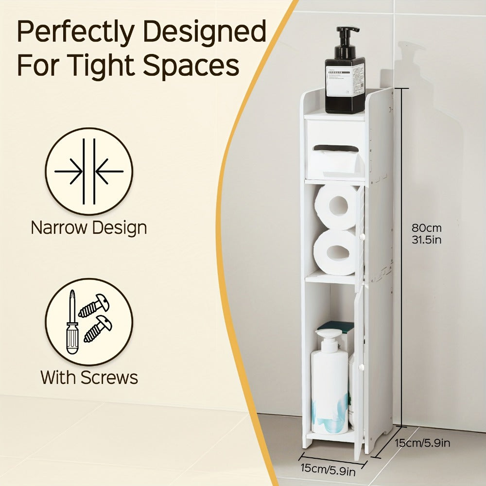 Narrow Slim Bathroom Cabinet for Organized Everyday Storage and Daily Home Use detail image - detail view 4