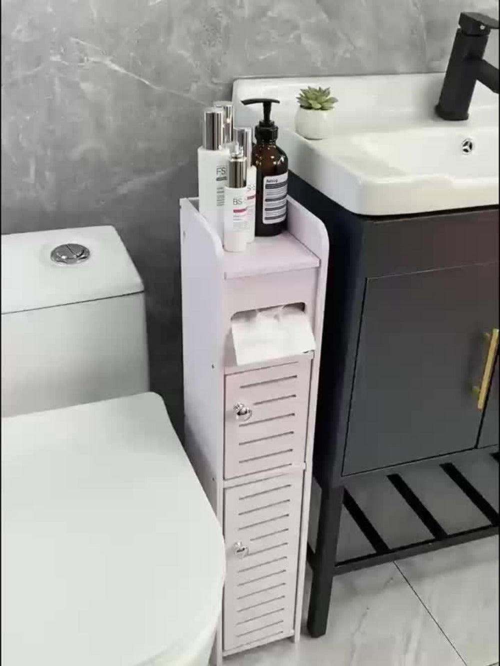 Narrow Slim Bathroom Cabinet for Organized Everyday Storage and Daily Home Use detail image - detail view 7