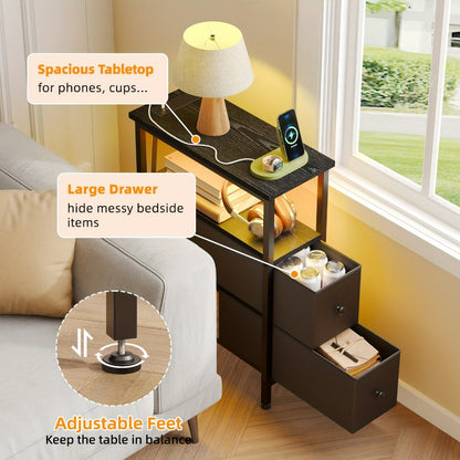 Narrow Slim End Table, Bedside Side Table for Work, Display, and Everyday Use in Entryway detail image - detail view 8