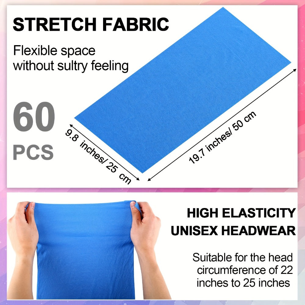 Neck Gaiter - Bulk 60 Pack Men Women Balaclava Face Mask Seamless Headwear Bandana Scarf - product detail view 5