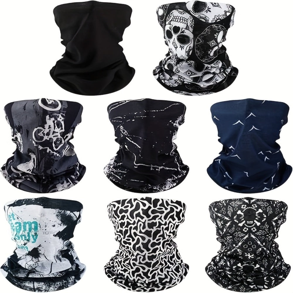 Neck Gaiters & Bandanas - Camo Gaiter 8 Pack Summer Cooling Breathable Balaclava Sun Hood Face Mask - main product view