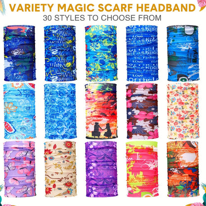 Neck Gaiters & Bandanas - Gaiter 30 Pack Elastic Sweat-Absorbing Headband Scarf Bandana Wrap for - product detail view 3