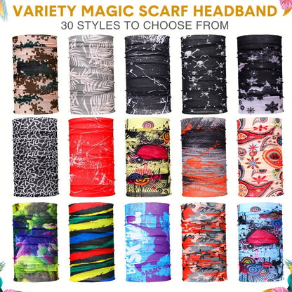 Neck Gaiters & Bandanas - Gaiter 30 Pack Elastic Sweat-Absorbing Headband Scarf Bandana Wrap for - product detail view 4