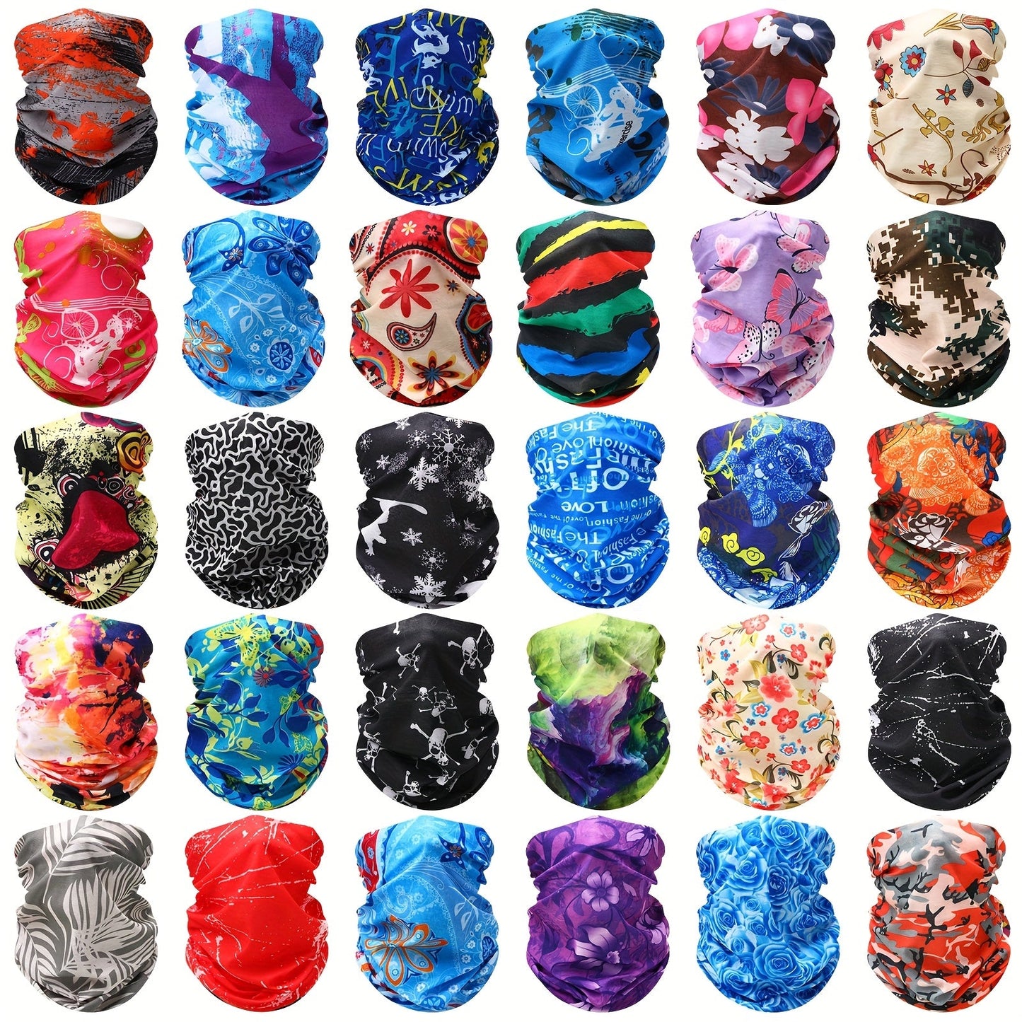 Neck Gaiters & Bandanas - Gaiter 30 Pack Elastic Sweat-Absorbing Headband Scarf Bandana Wrap for - product detail view 6