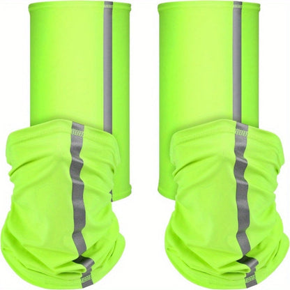 Neck Gaiters & Bandanas - Neon Safety Bandana 4 Pack High Visibility Reflective Gaiter Windproof - product detail view 3
