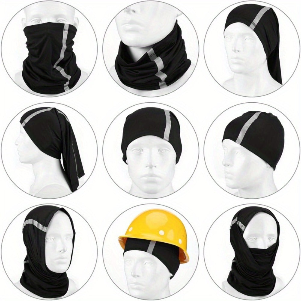 Neck Gaiters & Bandanas - Neon Safety Bandana 4 Pack High Visibility Reflective Gaiter Windproof - product detail view 6