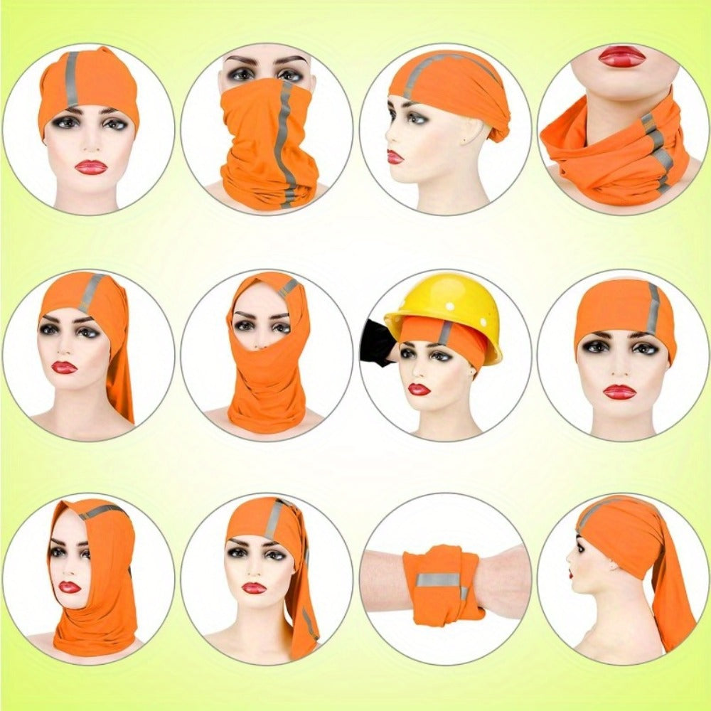 Neck Gaiters & Bandanas - Reflective Gaiter 4 Pack Neon High Visibility Safety Bandana Windproof - product detail view 7