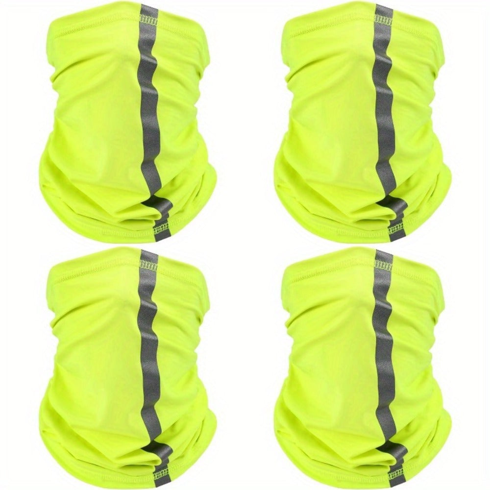 Neck Gaiters & Bandanas - Reflective Gaiter 4 Pack Neon High Visibility Safety Bandana Windproof - product detail view 11