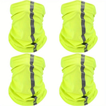 Neck Gaiters & Bandanas - Reflective Gaiter 4 Pack Neon High Visibility Safety Bandana Windproof - product detail view 11