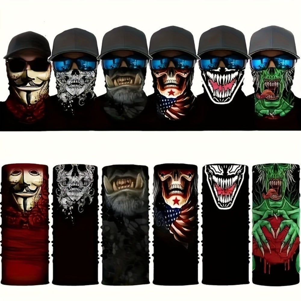 Neck Gaiters & Bandanas - Skull Balaclava 6 Pack Windproof UV Protection Elastic Gaiter Bandana - main product view