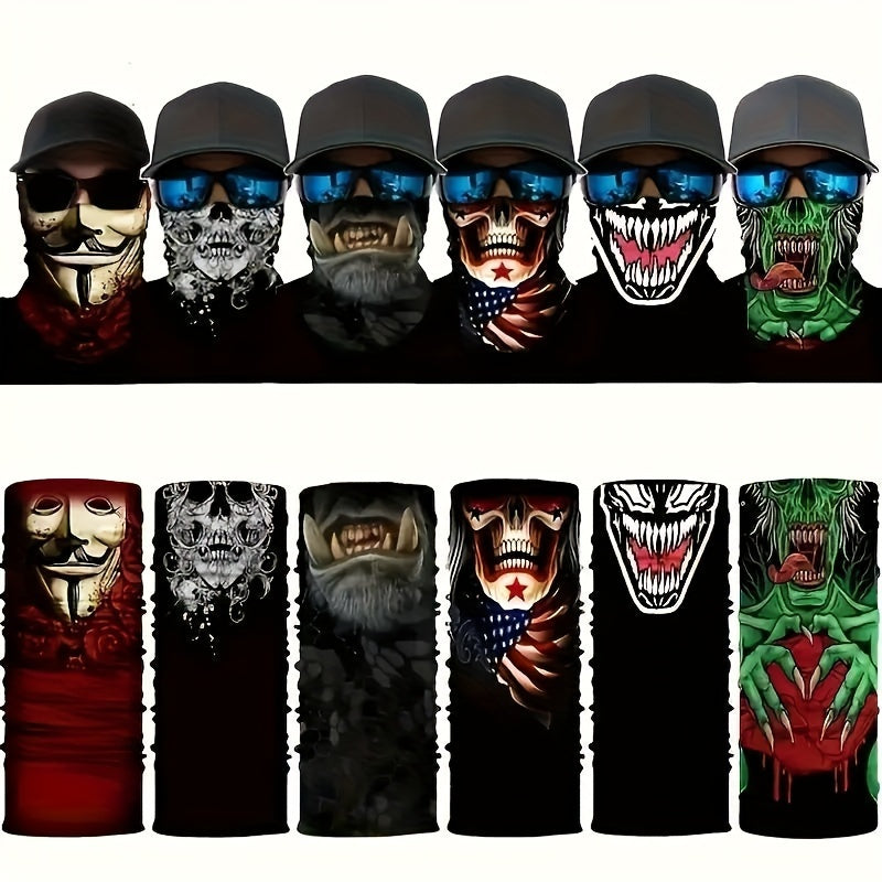 Neck Gaiters & Bandanas - Skull Balaclava 6 Pack Windproof UV Protection Elastic Gaiter Bandana - product detail view 11