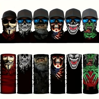 Neck Gaiters & Bandanas - Skull Balaclava 6 Pack Windproof UV Protection Elastic Gaiter Bandana - product detail view 11