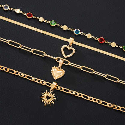Necklace for Women - Y Set 4pcs Rhinestone Minimalist Elegant Colorful Crystal Lariat for - product detail view 6